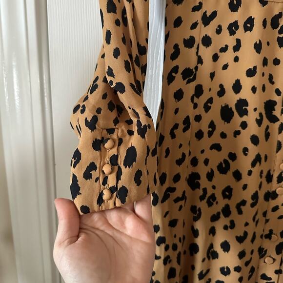 Nicholas Leopard Print Tie Front Silk Maxi Dress - Picture 5 of 10